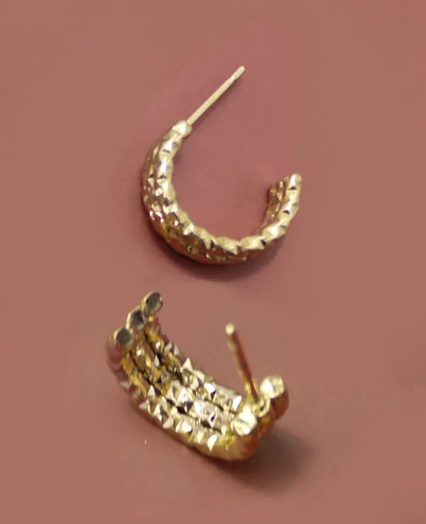 18K Gold or Silver Dipped Hammered Hoop Earrings