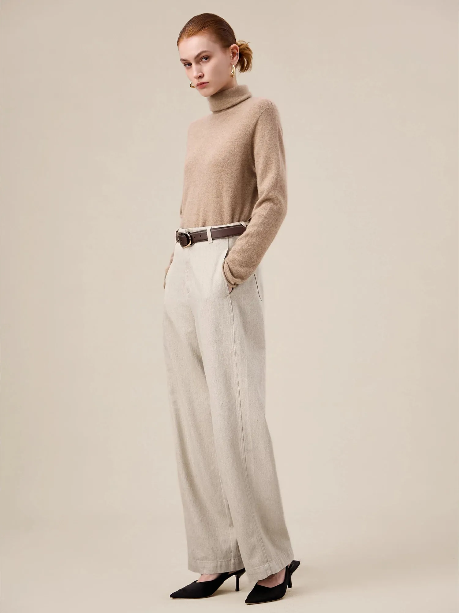Amoretu Women's Cotton & Linen Straight Pants