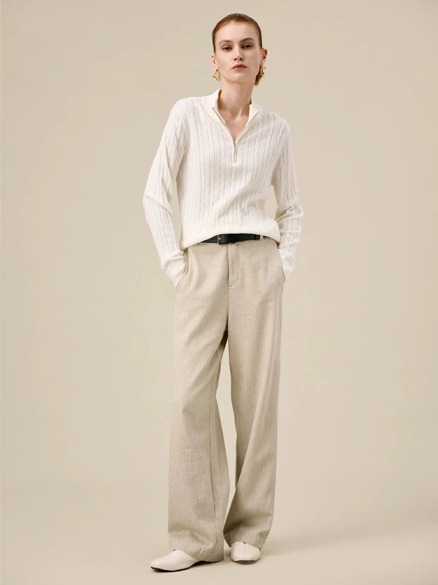 Amoretu Women's Cotton & Linen Straight Pants