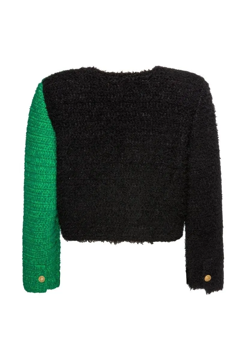 BRIJY GREEN COLOR BLOCK JACKET