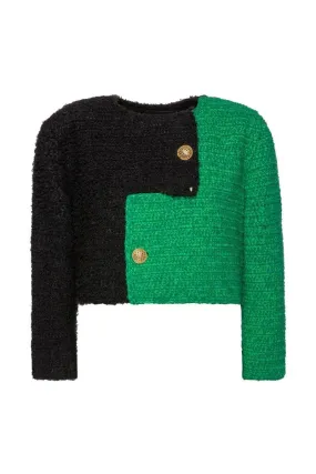 BRIJY GREEN COLOR BLOCK JACKET