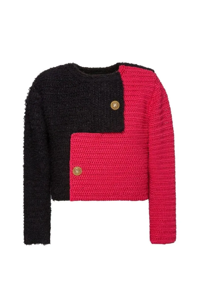 BRIJY PINK COLOR BLOCK JACKET