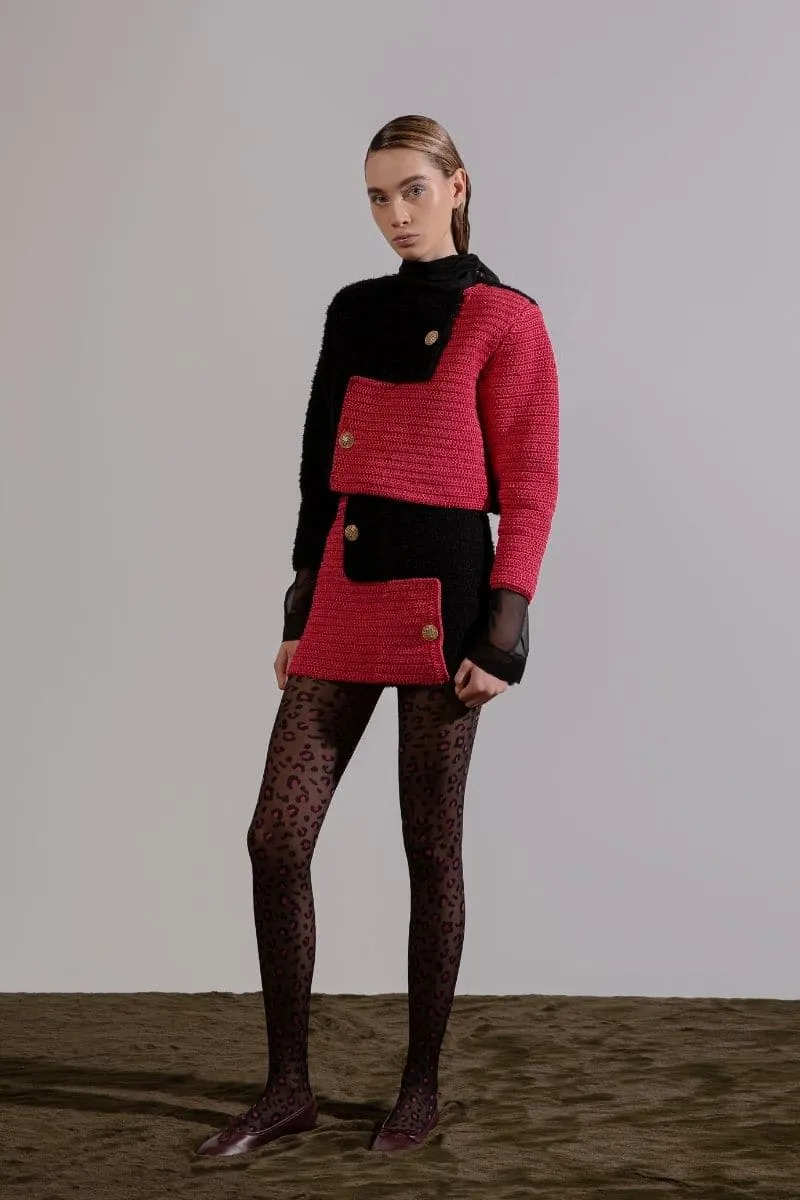 BRIJY PINK COLOR BLOCK JACKET