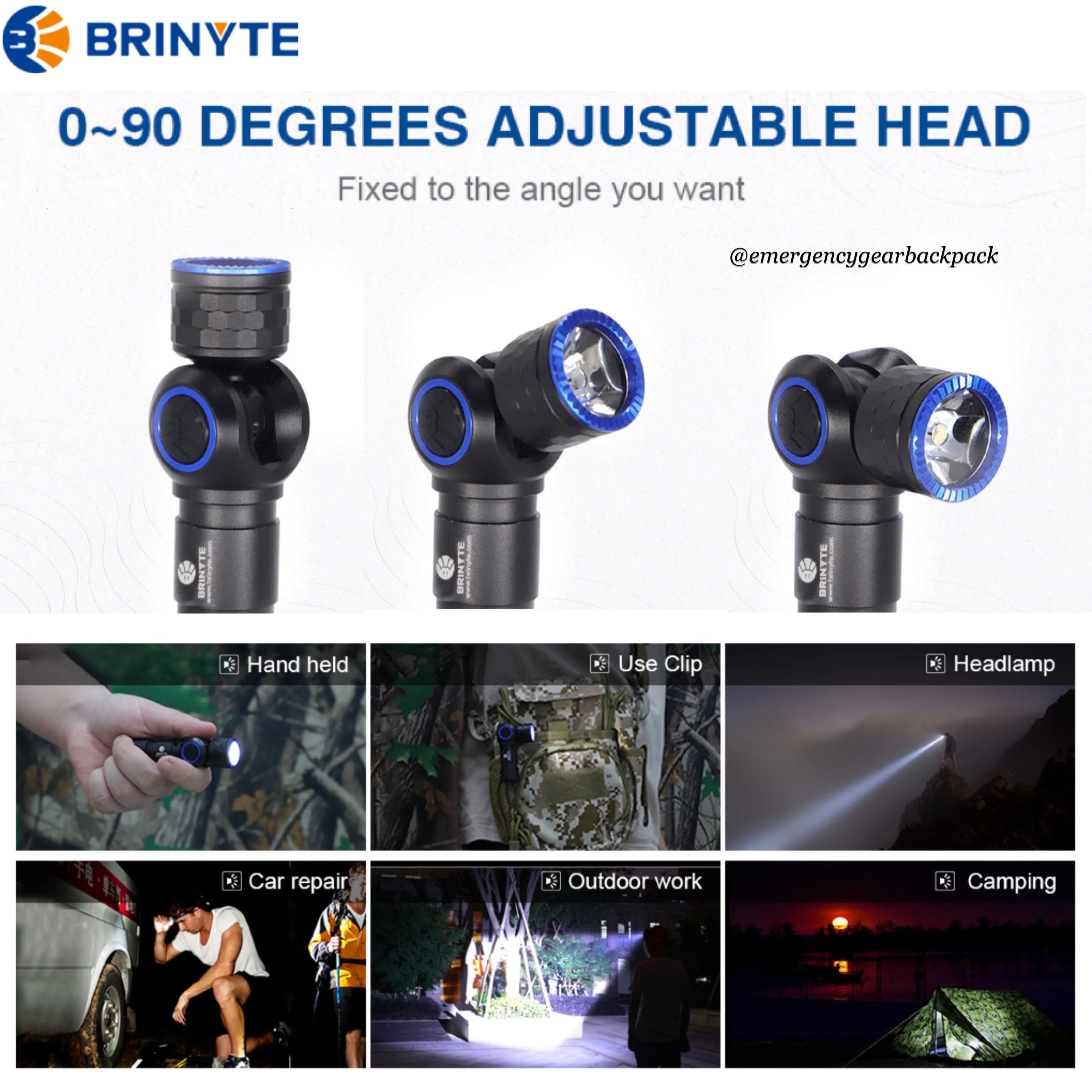 Brinyte HL16 Noctua Headlamp 520LMS 140M