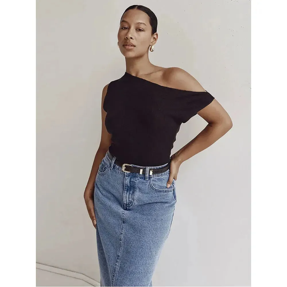 Casual Chic Women's Off Shoulder Slim Top