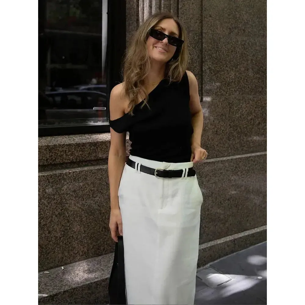 Casual Chic Women's Off Shoulder Slim Top