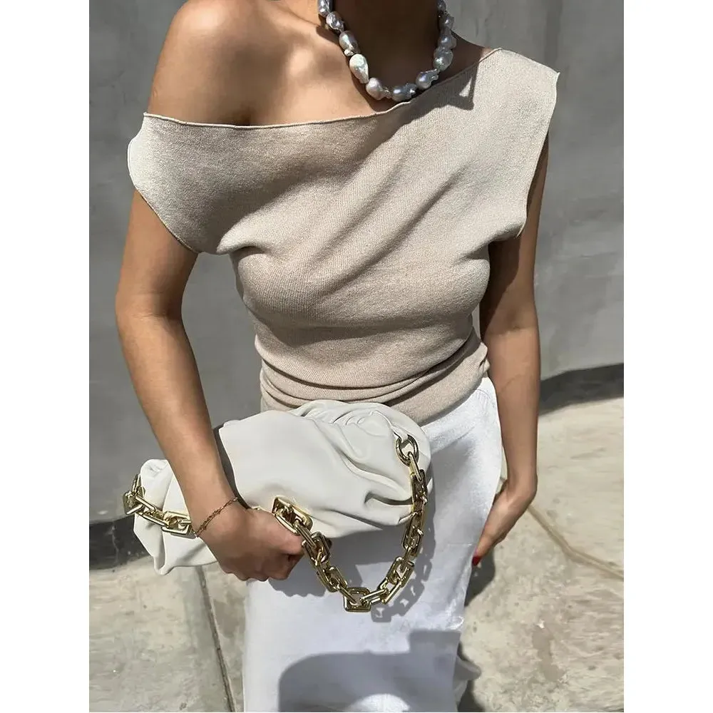 Casual Chic Women's Off Shoulder Slim Top