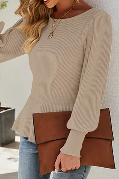 Casual Elegant Solid Patchwork O Neck Tops Sweater