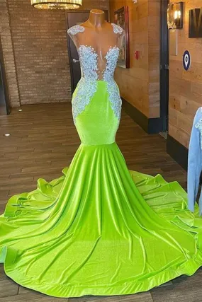 Chic Long Mermaid Sleeveless Backless Formal Prom Dress With Beading