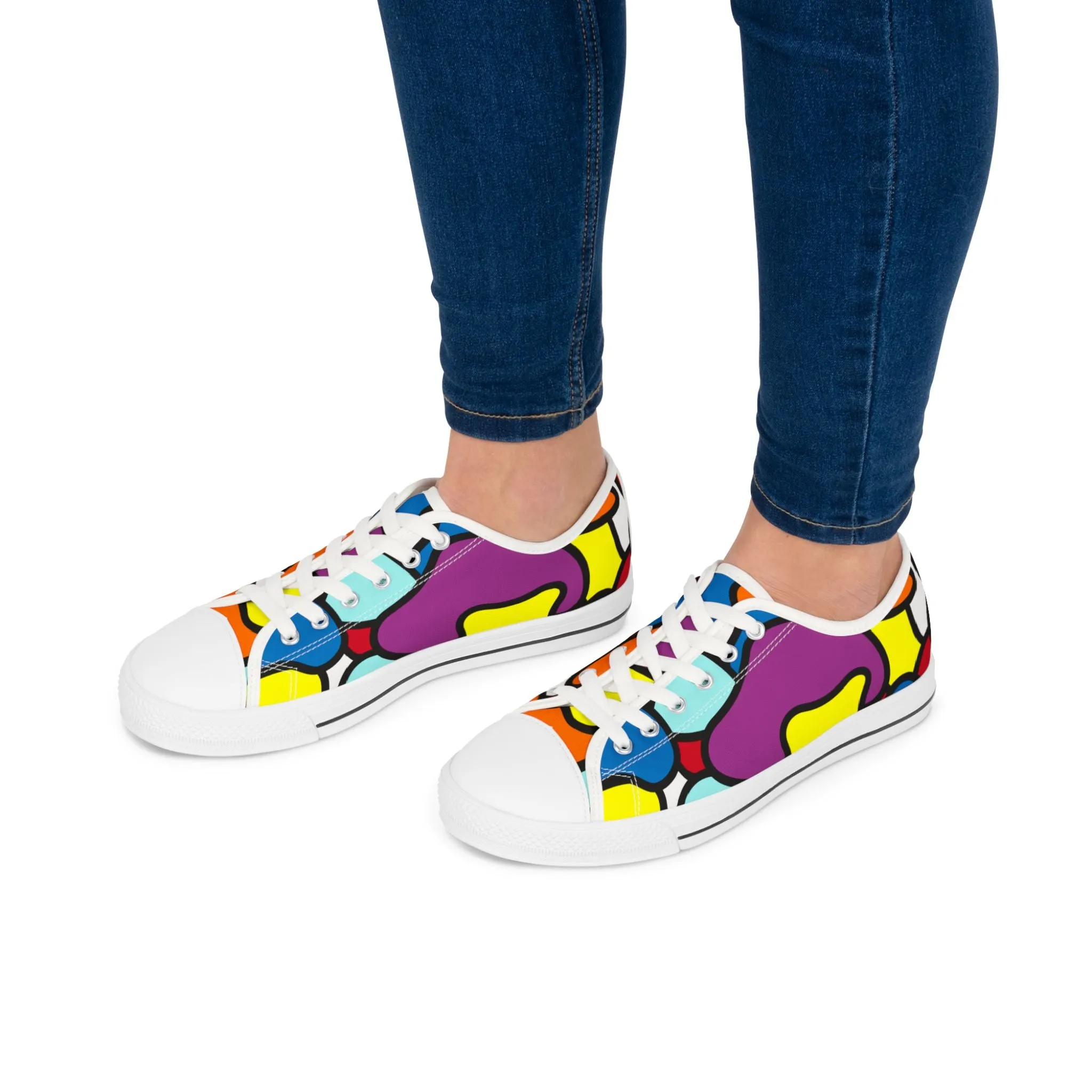 COLOR! – Stylische Damen Low Top Sneaker im eleganten Schwarz-Weiß-Design