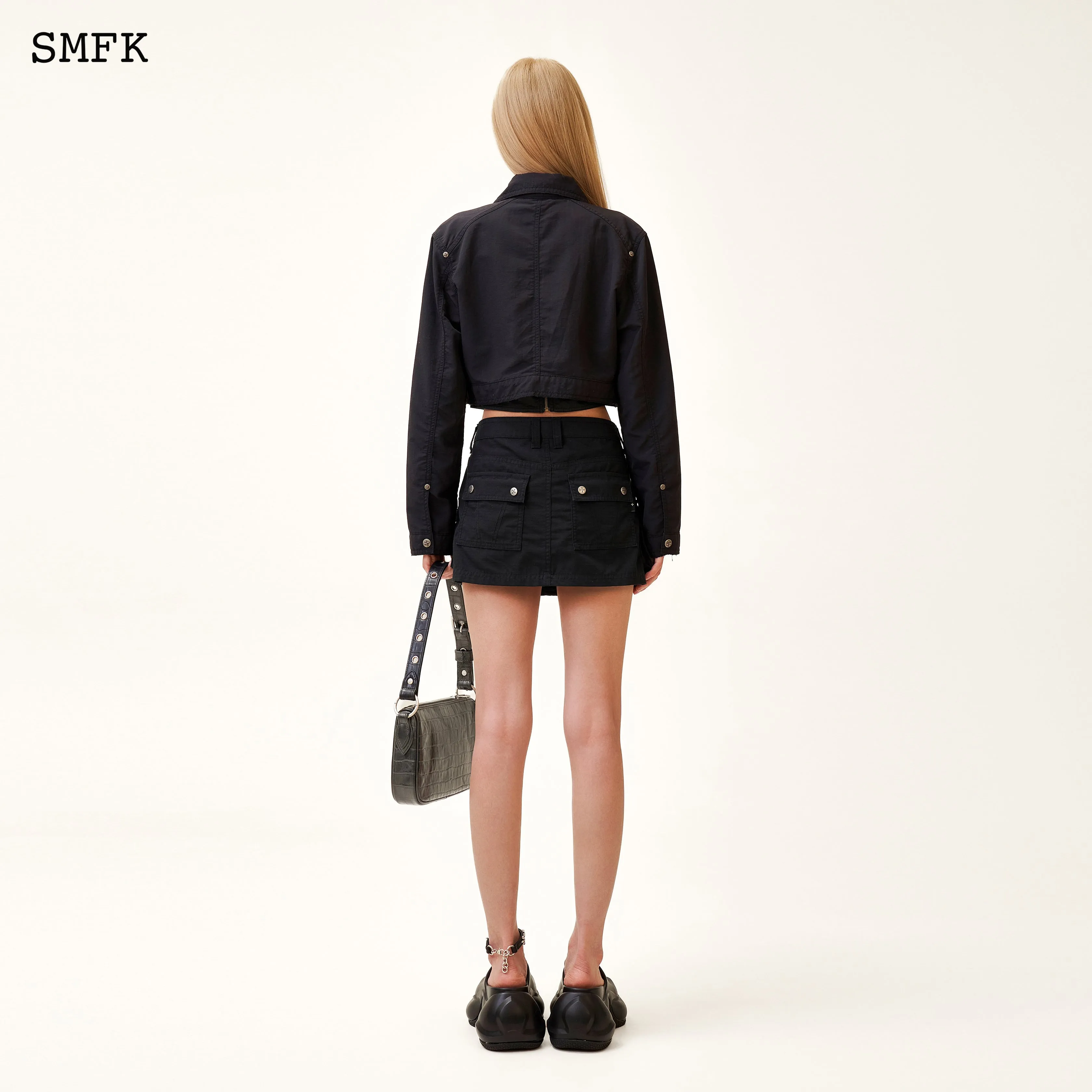 Compass Wild Tarpan Workwear Black Mini Skirt