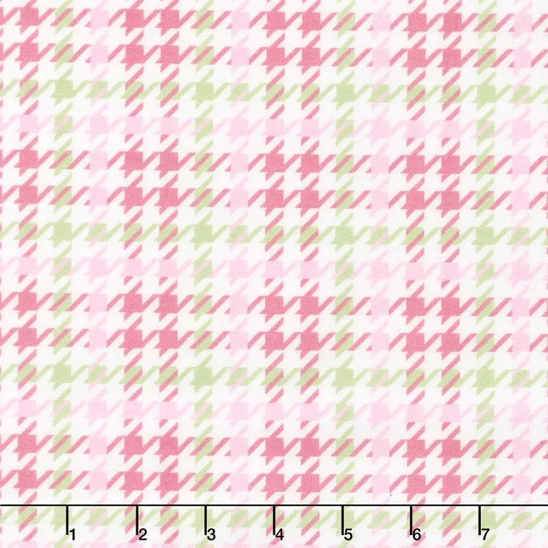 Cozy Cotton Flannels - Houndstooth Pink Yardage