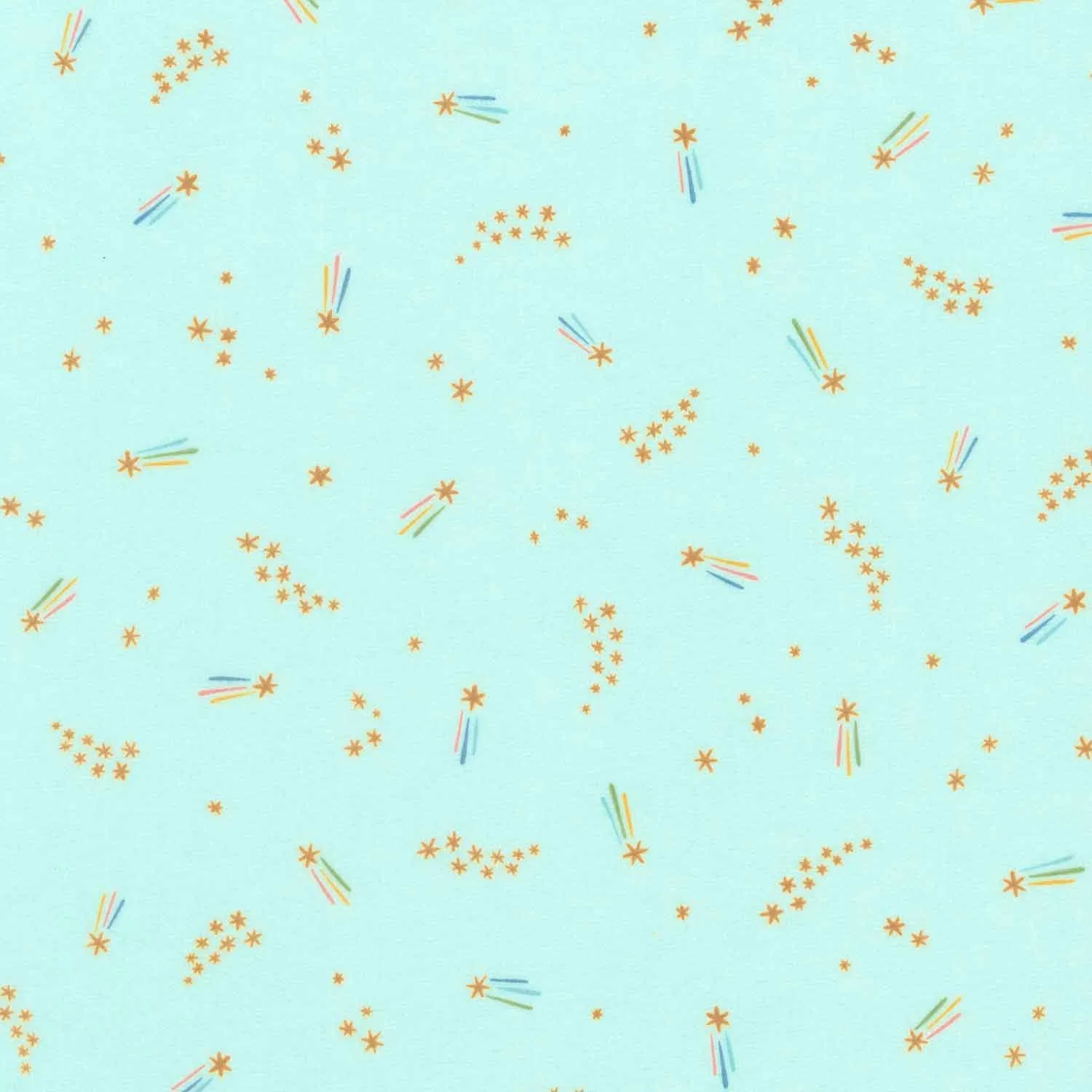 Cozy Cotton Flannels - Over the Moon Full Collection Shooting Stars Sea Mist Yardage