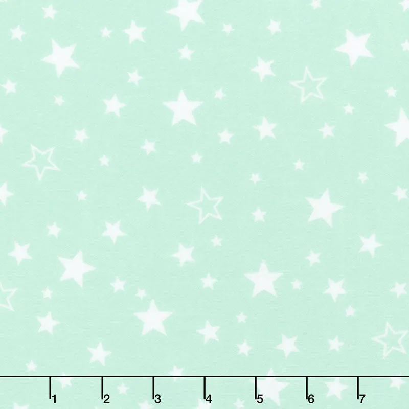 Cozy Cotton Flannels - Stars Seafoam Yardage
