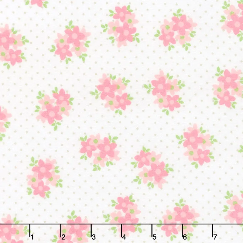 Cozy Cotton Flannels - Sweet Flowers Pink Yardage