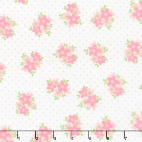 Cozy Cotton Flannels - Sweet Flowers Pink Yardage