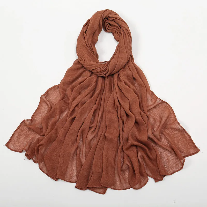 Curling Rayon Wrinkle Scarf Women's Simple Toe Cap