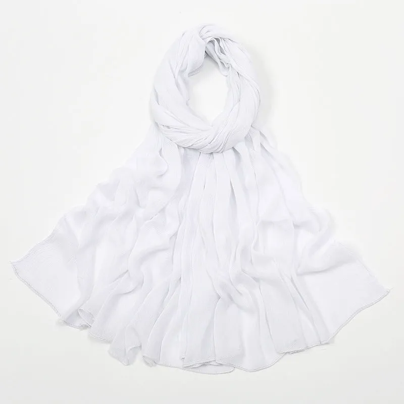 Curling Rayon Wrinkle Scarf Women's Simple Toe Cap