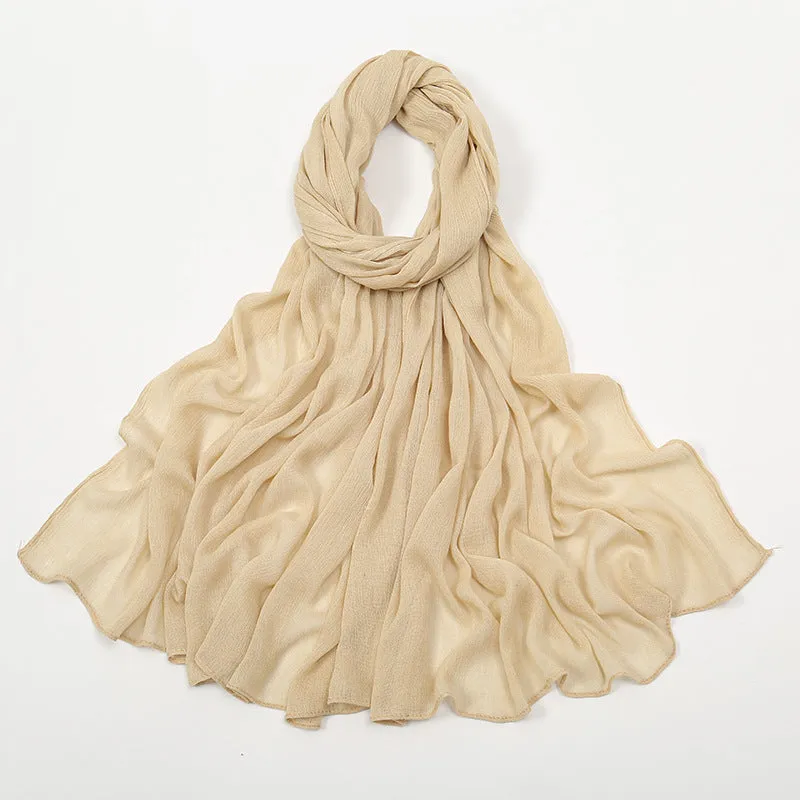 Curling Rayon Wrinkle Scarf Women's Simple Toe Cap