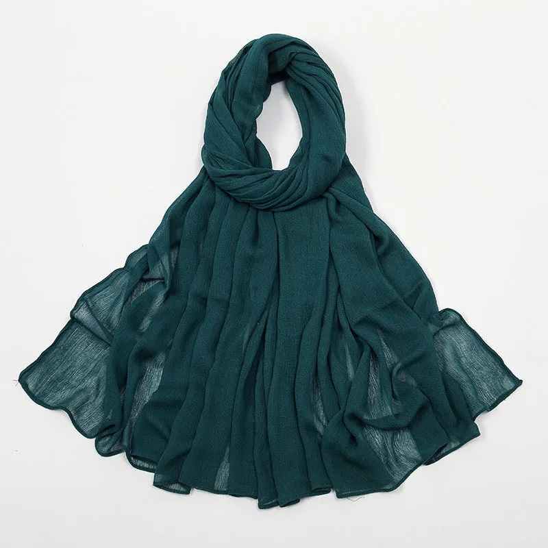 Curling Rayon Wrinkle Scarf Women's Simple Toe Cap