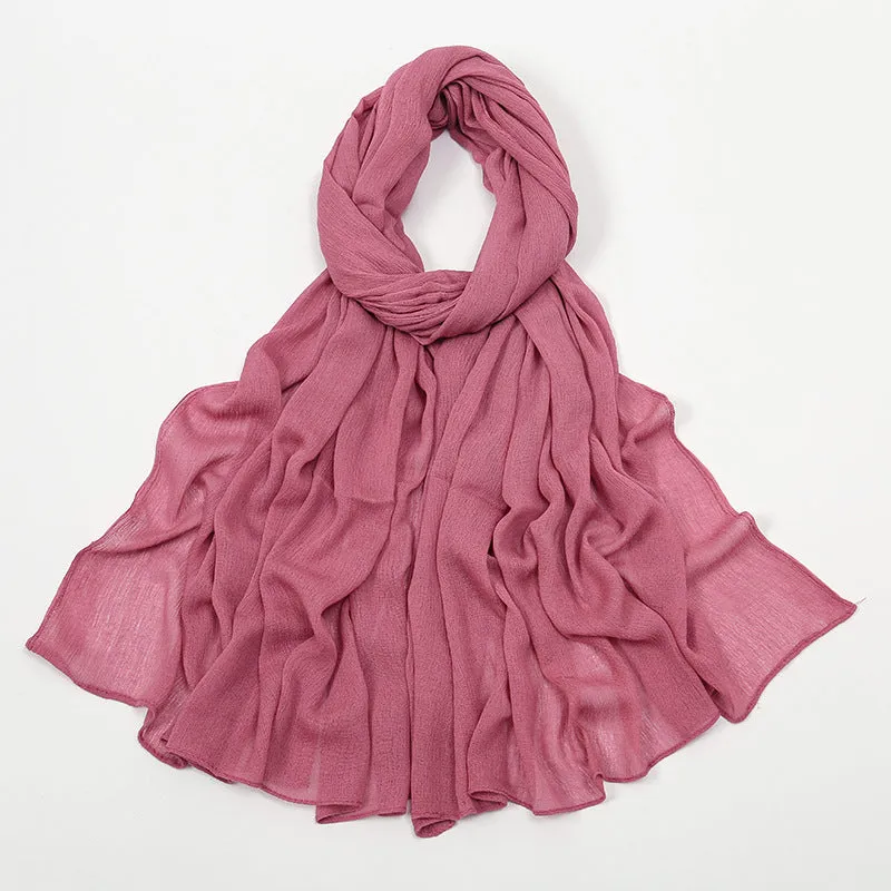 Curling Rayon Wrinkle Scarf Women's Simple Toe Cap