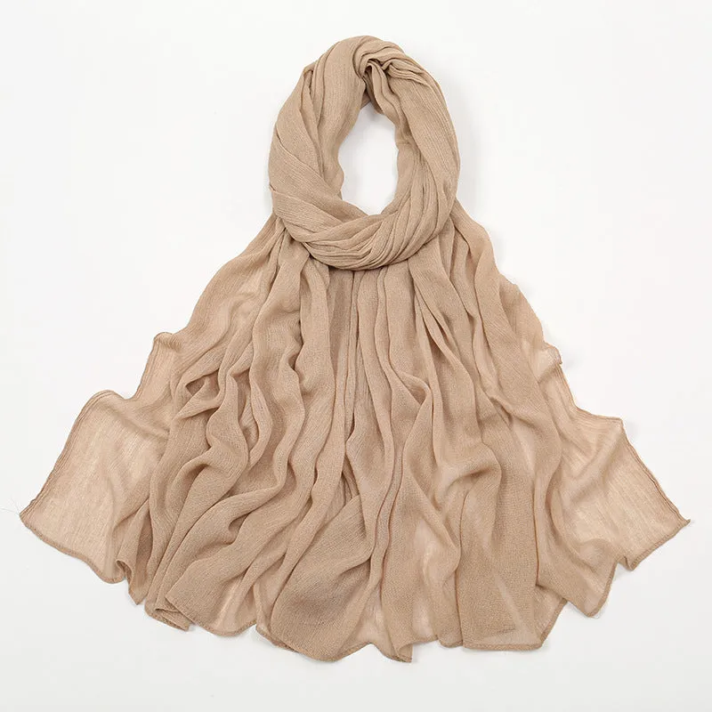 Curling Rayon Wrinkle Scarf Women's Simple Toe Cap