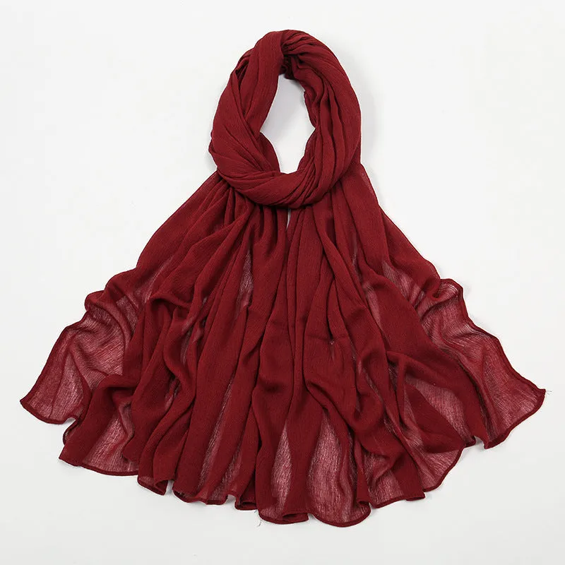 Curling Rayon Wrinkle Scarf Women's Simple Toe Cap