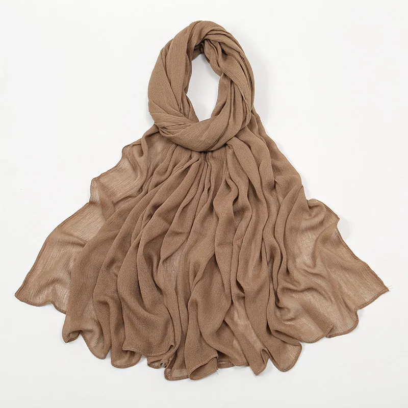 Curling Rayon Wrinkle Scarf Women's Simple Toe Cap
