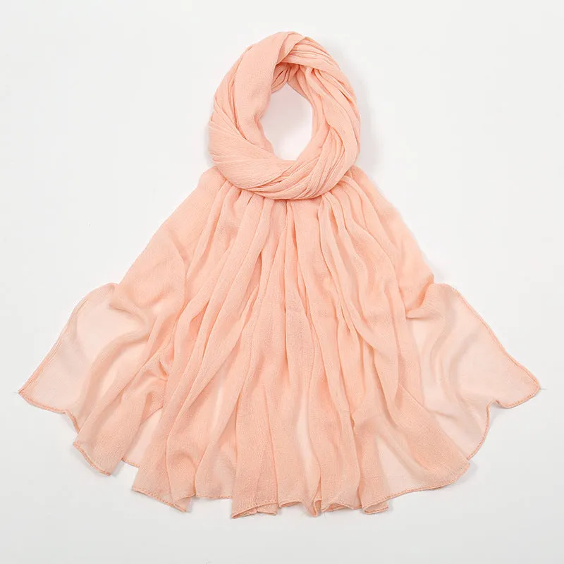Curling Rayon Wrinkle Scarf Women's Simple Toe Cap