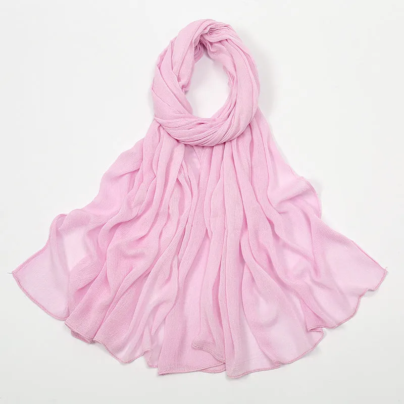 Curling Rayon Wrinkle Scarf Women's Simple Toe Cap