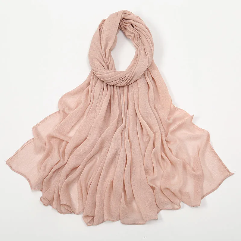Curling Rayon Wrinkle Scarf Women's Simple Toe Cap