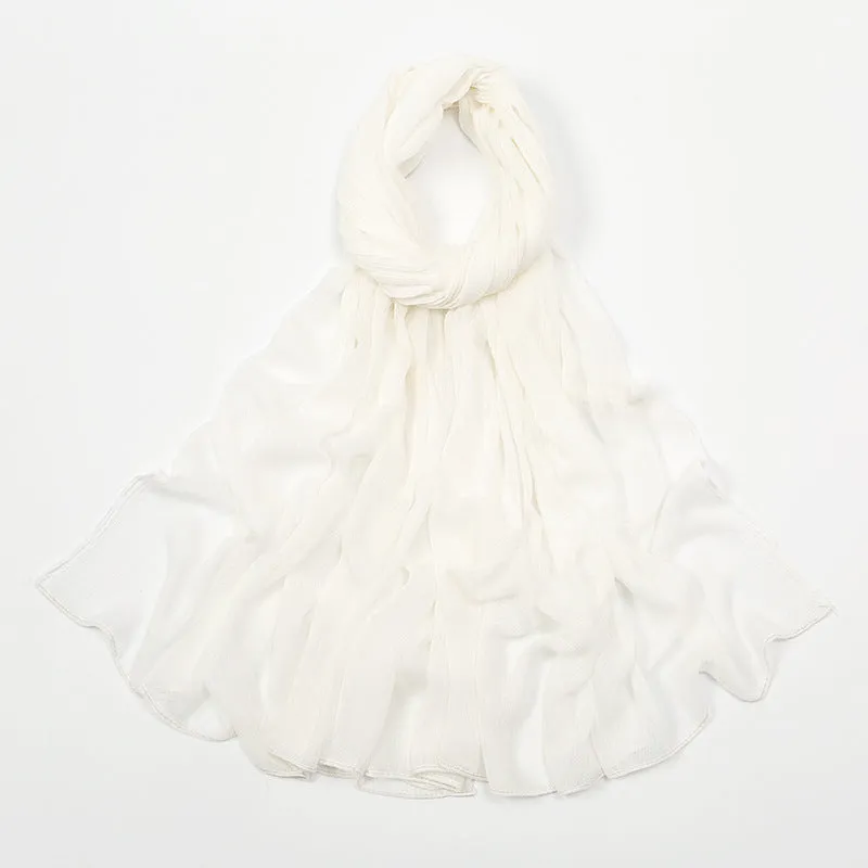 Curling Rayon Wrinkle Scarf Women's Simple Toe Cap