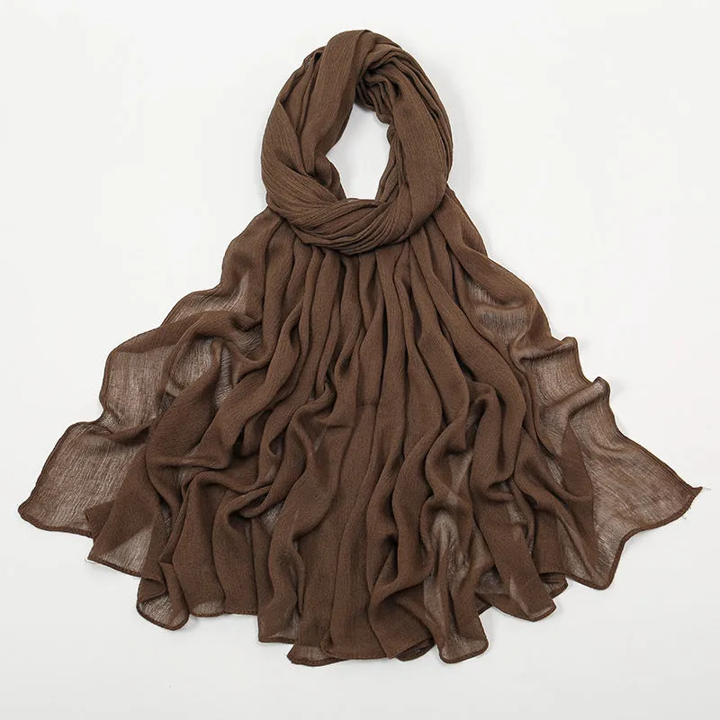 Curling Rayon Wrinkle Scarf Women's Simple Toe Cap