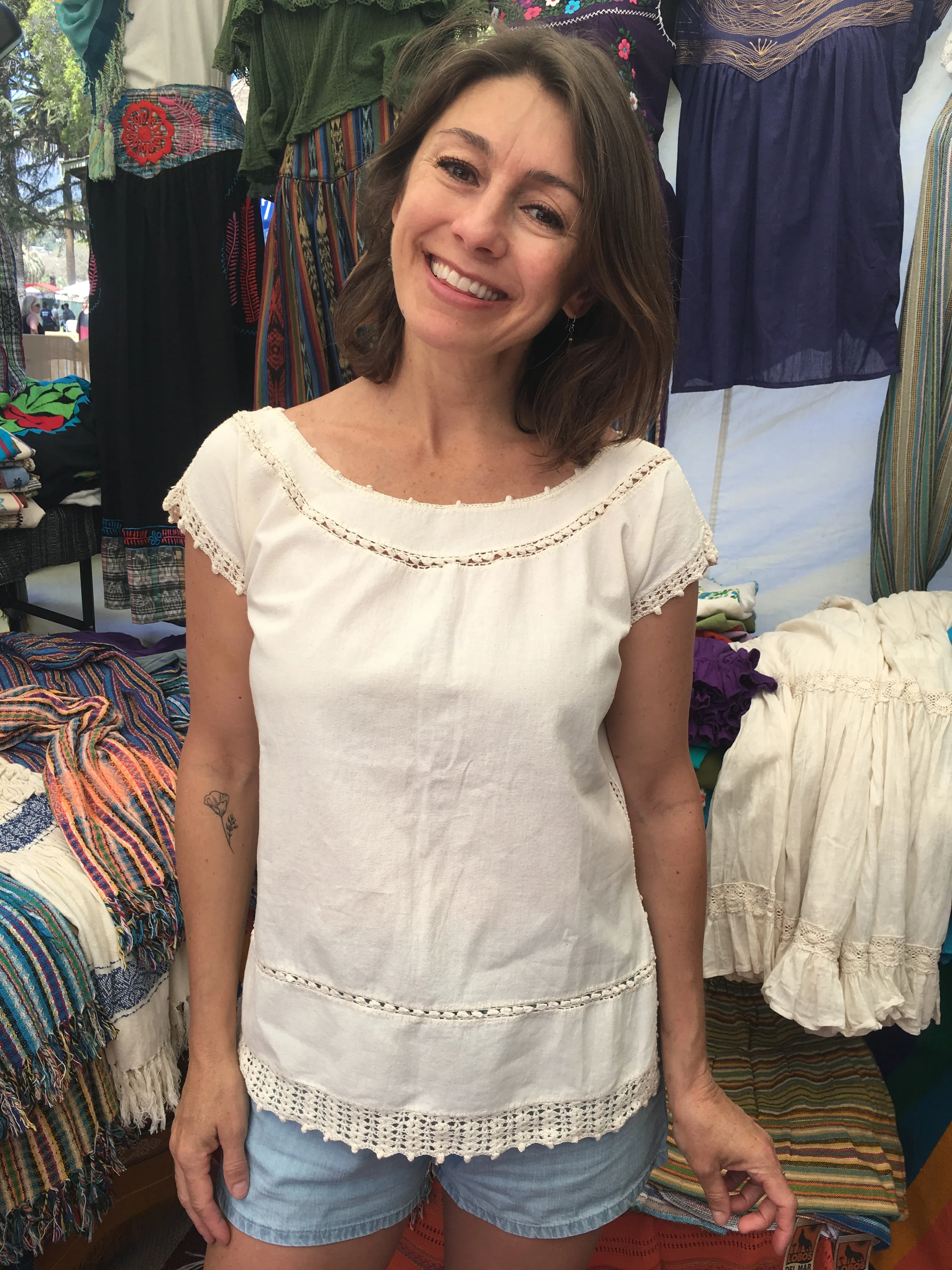 Damiana Elegant Crochet Organic Cotton Top