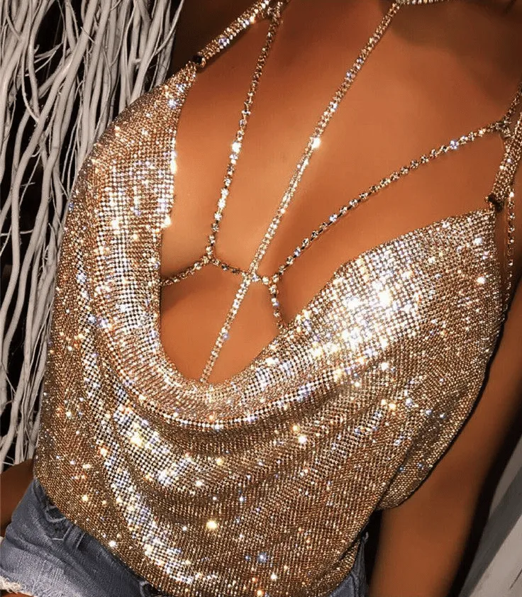 Elegant Sequined Sexy Club Top