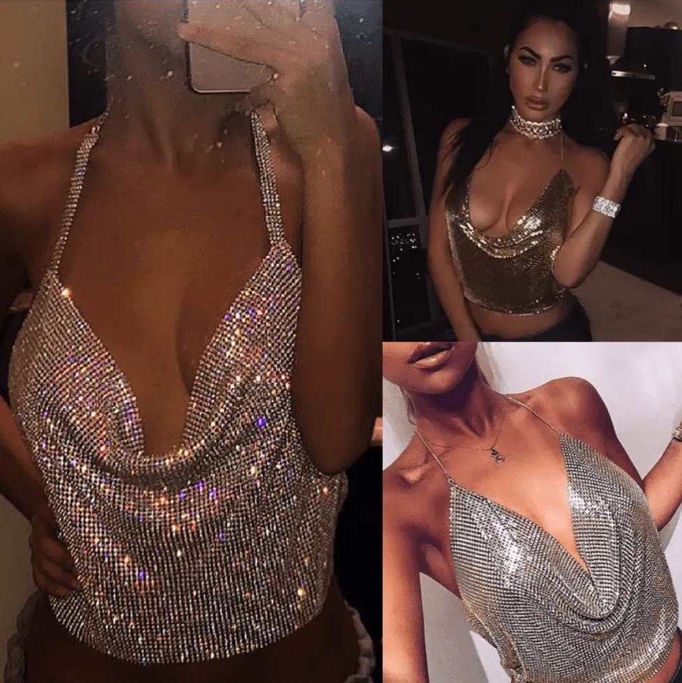 Elegant Sequined Sexy Club Top