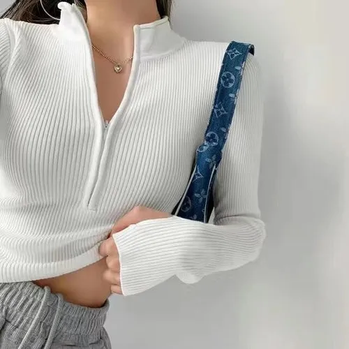 Elegant Zipper Knitted Sweater
