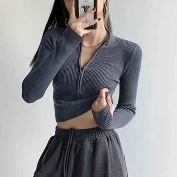 Elegant Zipper Knitted Sweater