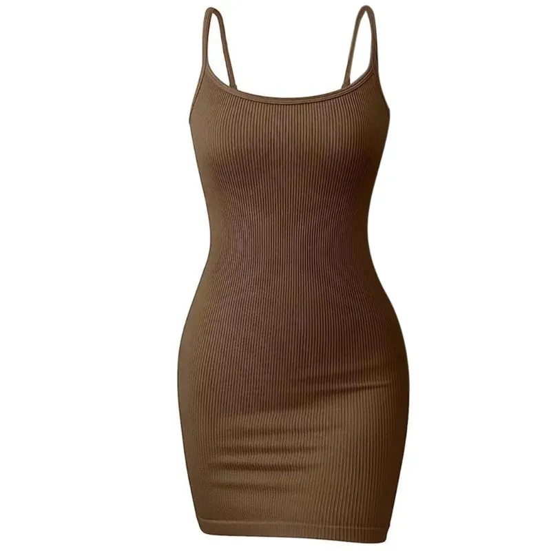 Evangeline - Sleek Ribbed Sleeveless Dress for Women