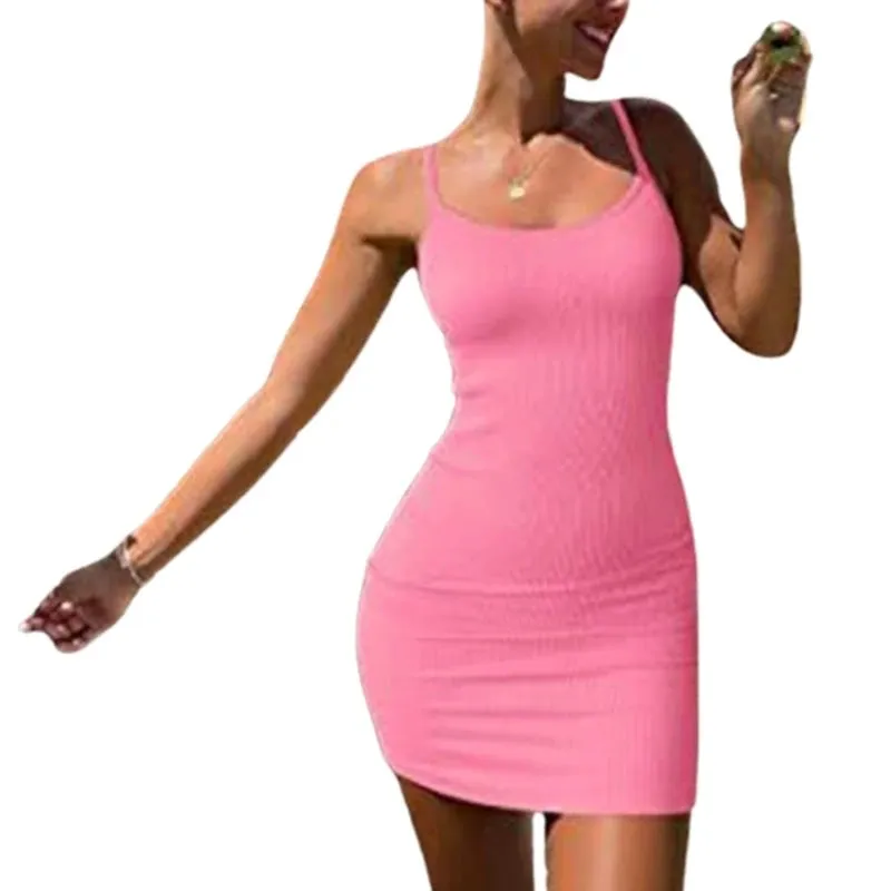Evangeline - Sleek Ribbed Sleeveless Dress for Women