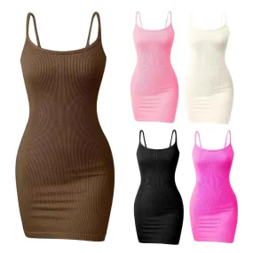 Evangeline - Sleek Ribbed Sleeveless Dress for Women