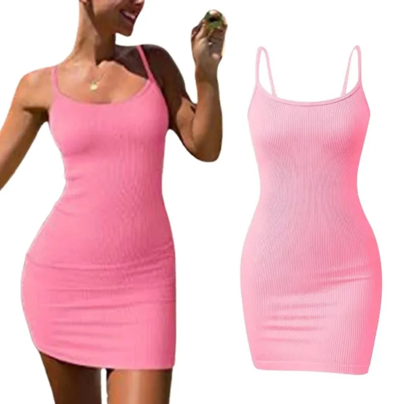 Evangeline - Sleek Ribbed Sleeveless Dress for Women