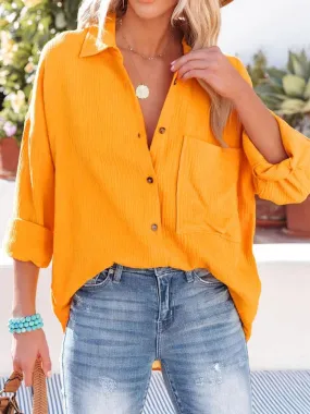 FashionSierra - Oversize Turn Down Collar Elegant Blouses