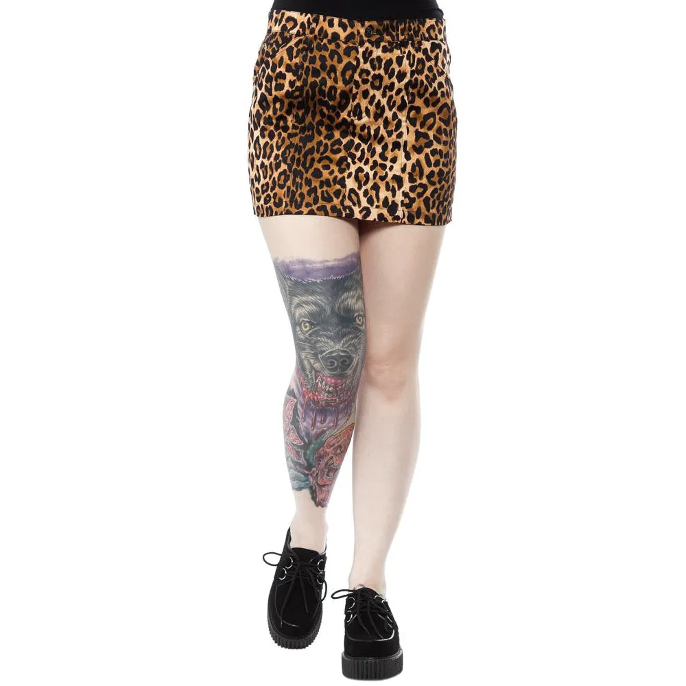 Five Pocket Leopard Womens Mini Skirt