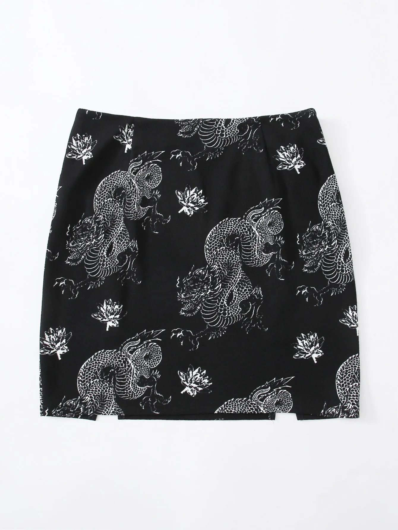 Floral Zipper Short Plus Size Skirt