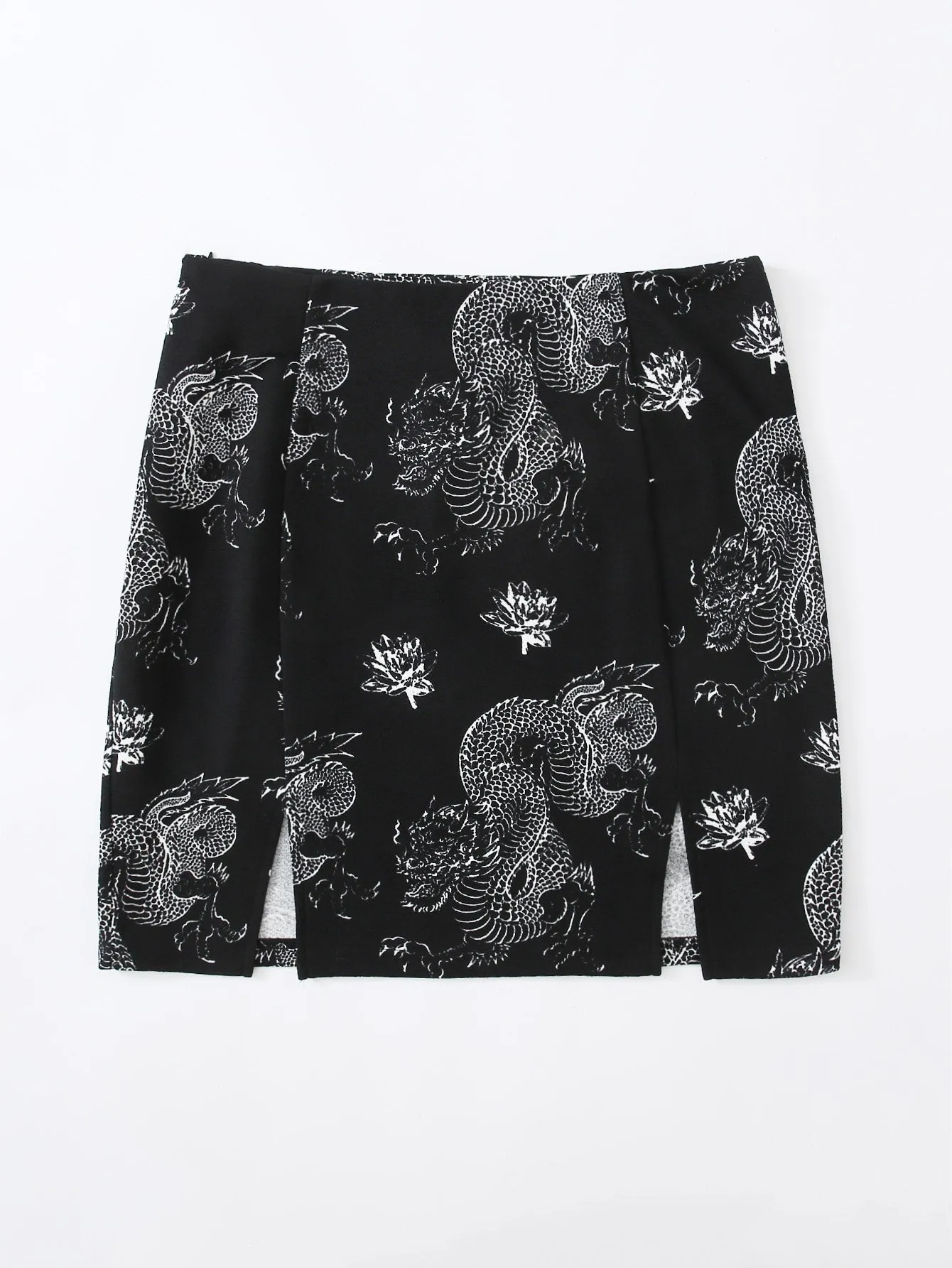 Floral Zipper Short Plus Size Skirt