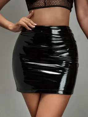 Glamorous Plain Natural Mini Women Skirt