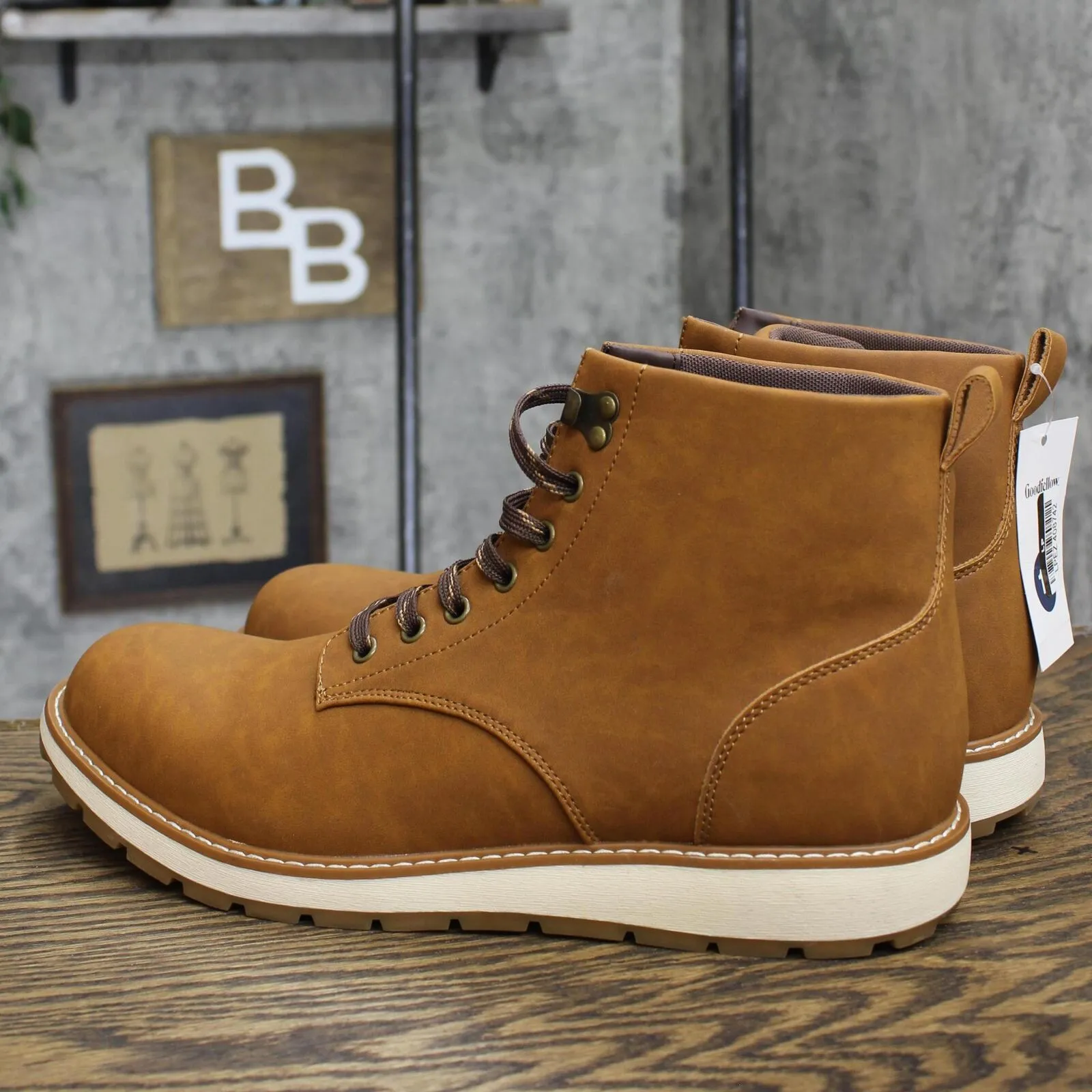Goodfellow & Co Men's Forrest Work Boots 88097799 Cognac Brown 13