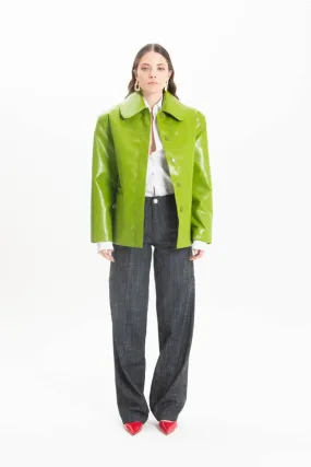 Green Faux Leather Jacket