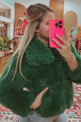 Green Girl Faux Fur Jacket